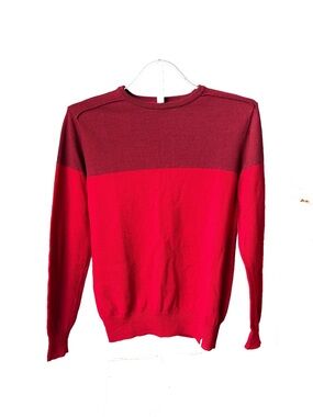 Calvin Klein Two-Tone Red Crewneck Sweater